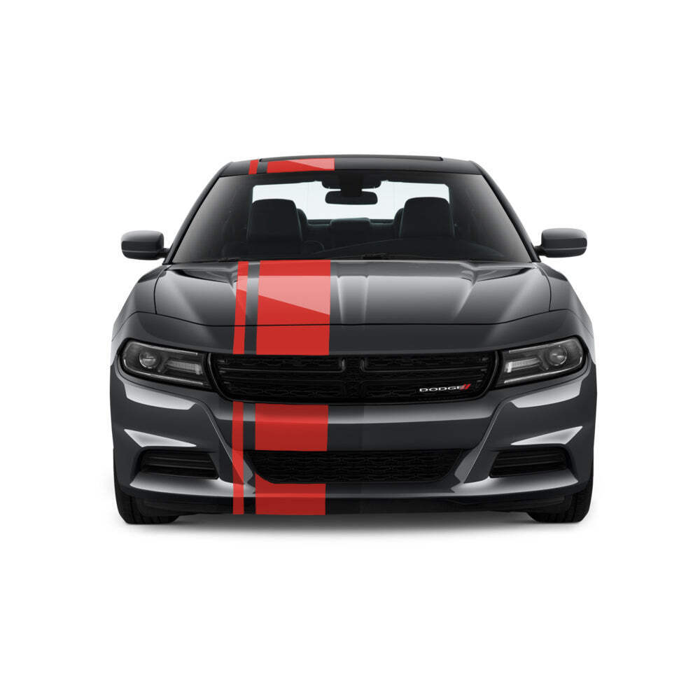 Dual Racing Stripes [3x] 1″ , 2″, 12″ x 68″ Self Healing Vinyl Fits All Vehicles