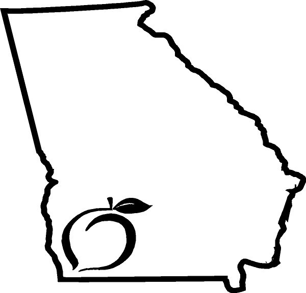 Georgia Peach GA 8.5″ South decal car truck trailer window homegrown state