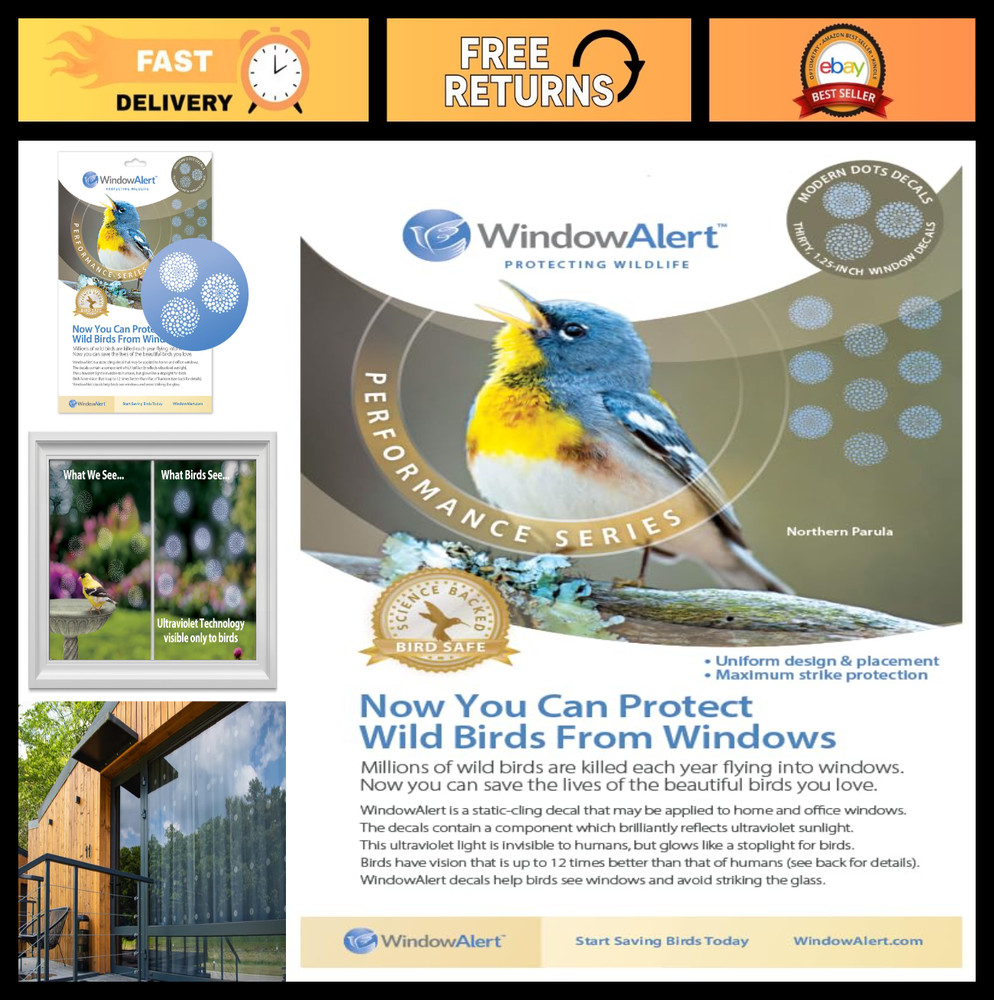 Modern Dots Anti-Collision Window Decal – UV-Reflective Bird Protection Sticker