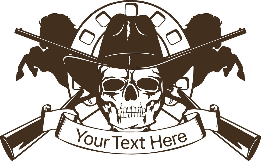 Cowboy Skull Horse Gun Custom Name Car Truck Window Laptop Vinyl Decal Sticker