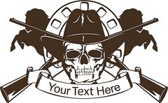 Cowboy Skull Horse Gun Custom Name Car Truck Window Laptop Vinyl Decal Sticker