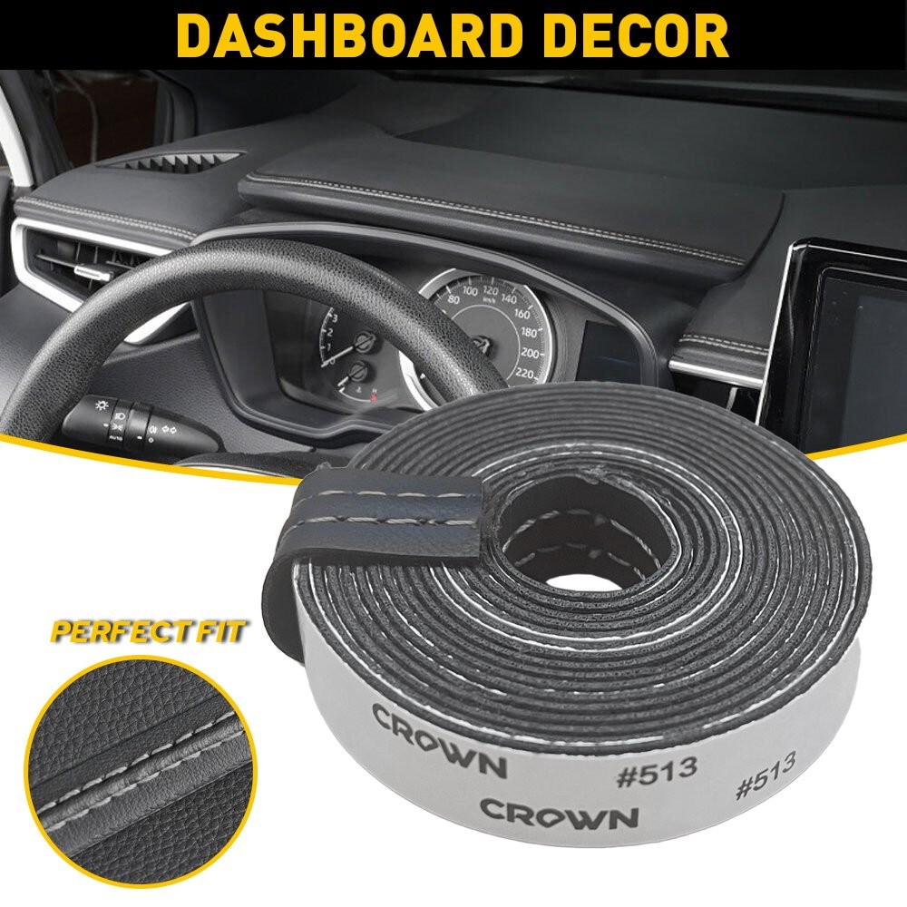 2M Car Mouldings Trim Decor Line Strip Accessorie Door Dashboard Stip White PU E