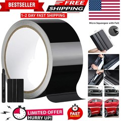 GRTHTATI 2IN X 30FT Gloss Black Vinyl Wrap for Chrome Delete Window Trim Car Doo