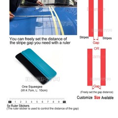 2x 4″ x 78″ DIY Matte Red Racing Stripes Car Hood Vinyl Tape Sticker Body Decals