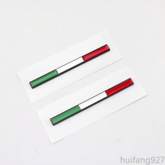 2x Metal 3D Rear Trunk Body Badge Emblem Decal Sticker Italy France Germany Flag