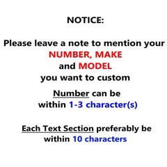Custom Number Name Model Sticker Glossy Matte Magnet For Car Track Day WH x2