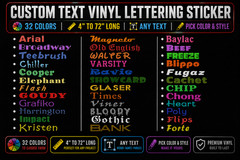 Custom Text Vinyl Lettering Transfer Sticker Decals Any Text-Numbers-Any Font