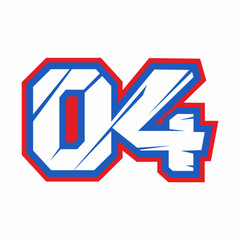 SW A Gloss Laminate sticker of the number 04 for rider Andrea Dovizioso /1197