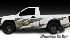 Truck Side Graphics Rocker Panel Ripped Metal Tall Grass Camo Camouflage 01