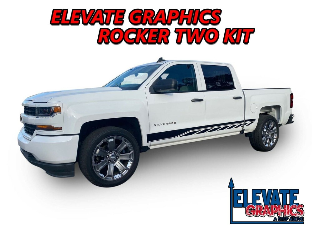 Fits Chevy Silverado Side Rocker Two Graphics Vinyl Stripes 3m Decals 2014-2023