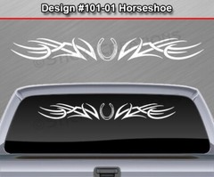 101-01 HORSESHOE Windshield Decal Window Sticker Vinyl Graphic Design Trailer