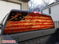 American Flag Pick Up Truck SUV Rear Back Window Graphics Decal Wrap Tint #72