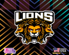 THREE HEAD LIONS STICKER.CAR, WINDOWN,LAPTOP,ETC LAMINATED 6YEARS+FREESTICKER