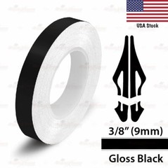GLOSS BLACK 9mm 3/8″ Roll Pin Stripe PinStriping Line Tape Vinyl Car MC STICKER