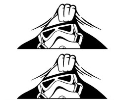 Stormtrooper Peeking Two 5″ Black Vinyl Decal Star Wars Car Truck Tablet Tumbler