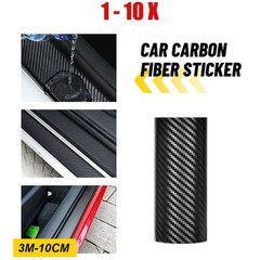 1-10PCS Black Carbon Fiber Vinyl Film Wrap 5D Bubble Free Air Release 10CM*3M