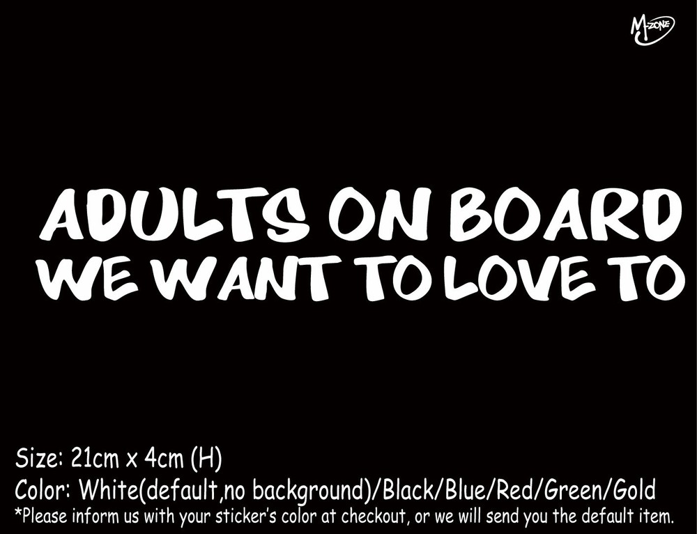 ADULTS ON BOARD Stickers Reflective Funny Car Window Decal Best Gifts