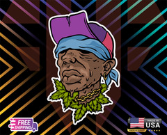 BLIND CANABISTICKER DECAL,LAPTOP,WALL,WINDOW,ETC,6YEARS R+LAMINATED +FREESTICKER