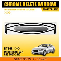 1-10Set Window Trim Overlay Chrome Delete Blackout for Infiniti G35/37 Q40 07-15