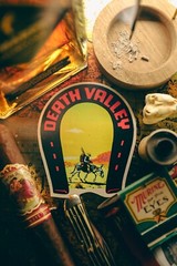 Death Valley NP Skeleton Mule Retro 1950 Style Traveler Desert Collector Sticker