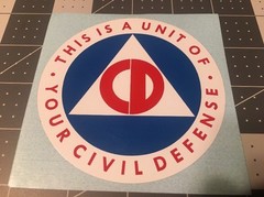 Civil Defense Unit Decal Tool ID 3 3/4″ Like Original Vinyl Reproduction