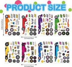Waterproof Race Car Stickers for Kids – 24 Customizable Sheets for Creative Play