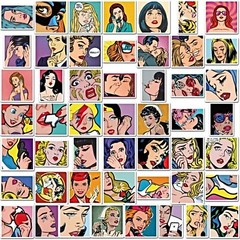 100 pcs Creative Waterproof Comics Decorative Doodle Stickers