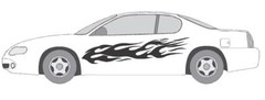 #A863 VINYL GRAPHIC SIDE DECAL AUTO SUV VEHICLE CROSS OVER FLAME TRUCK VAN CAR