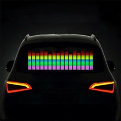 Car Sticker Music Rhythm LED Flash Light Sound Activated Equalizer Lamp 12V New