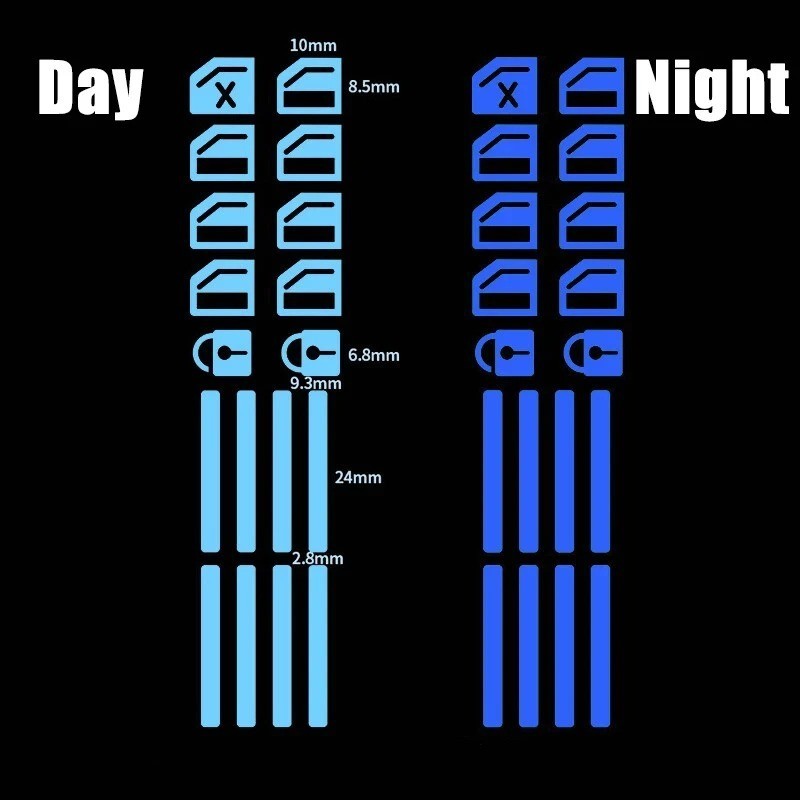 18PCS Luminous Car Window Button Stickers Control Panel Decals Set