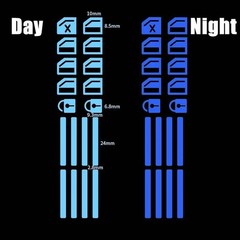 18PCS Luminous Car Window Button Stickers Control Panel Decals Set