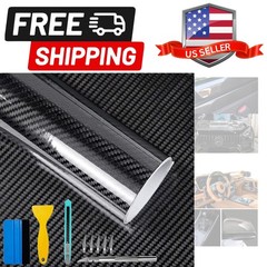 Carbon Fiber Vinyl Wrap 6D Gloss Black, Self Adhesive Car Wrap Film with Air …