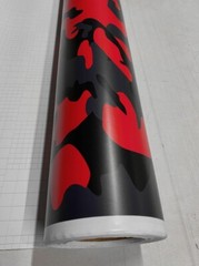 Red Black Gray Camo Camouflage Vinyl Car Wrap Film Sheet +Free Tools(2 feet & up