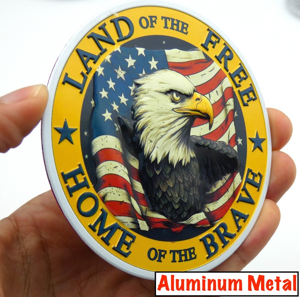 ALUMINUM Patriotic VETERAN Stickers Military Decals Motorcycle, Car Emblem 3.5″