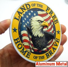 ALUMINUM Patriotic VETERAN Stickers Military Decals Motorcycle, Car Emblem 3.5″