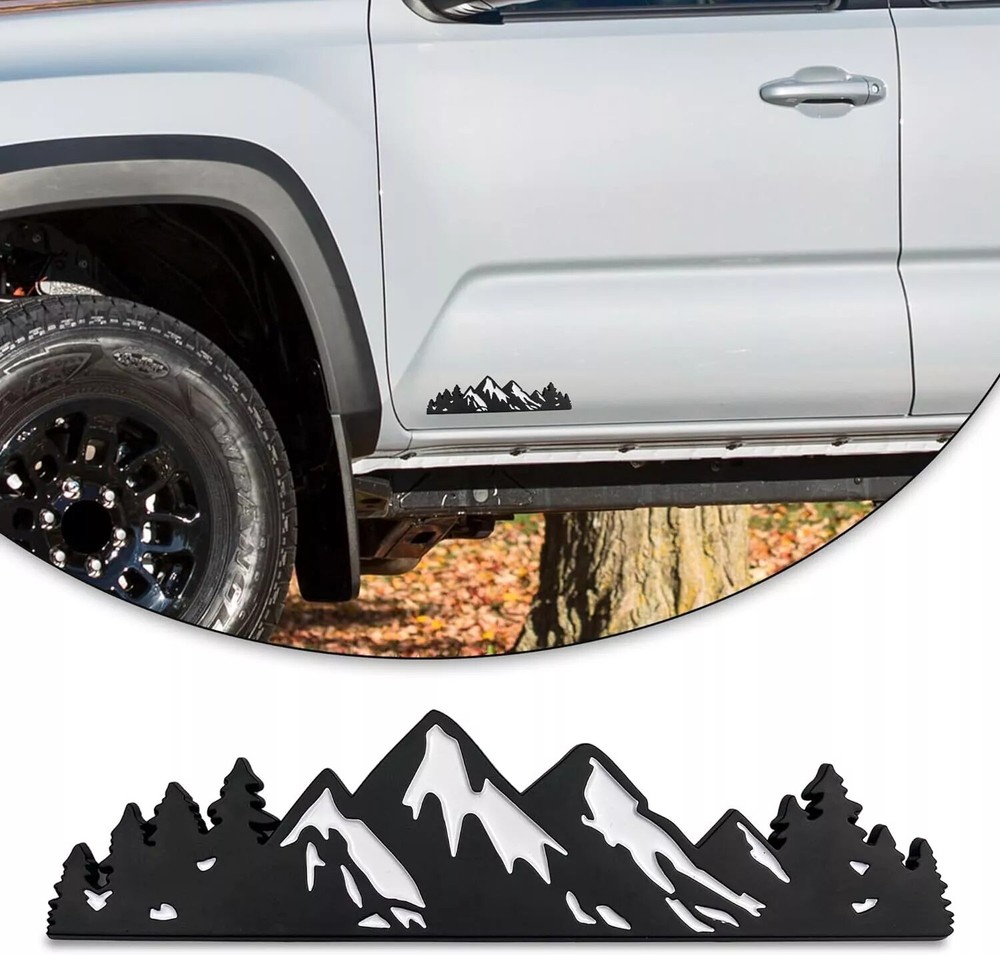 Snow Mountain Tree Decal Emblem for Car Truck Fender Side Door Tailgate Badge