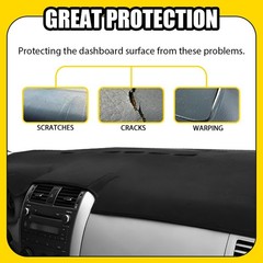 Black Dashboard Mat Cover For Toyota Corolla 2009 2010 2011 2012 13 Carpet 1-5X