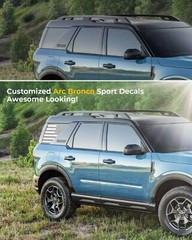 US Flag Rear Side Window Decal Trim Sticker For Ford Bronco Sport 2021-23 Black