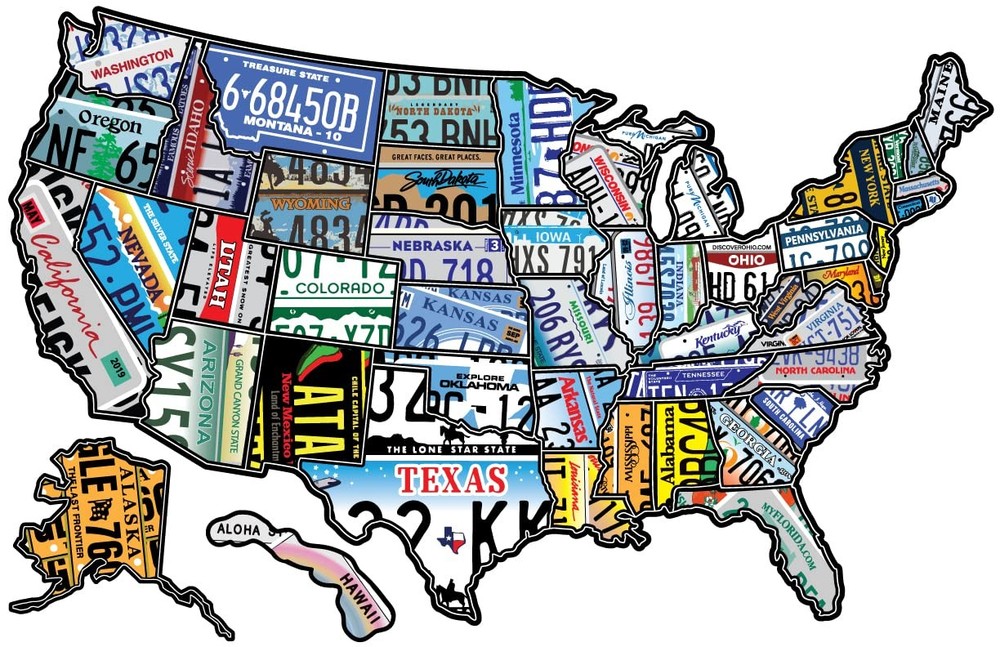 RV State Travel USA Map Vinyl Sticker – Camper Trailer Decals License Plate