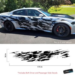 Car graphic decal sticker for Challenger, Charger. Splash Scratch Decal. #7102