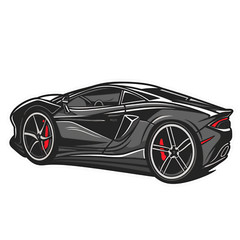 Sports Car Sticker 4″ Wide Black Chrome Night Dark Red Rotors Fast