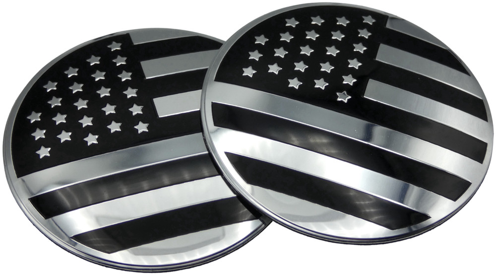 2x American Flag Sticker Decal Fender Emblem Aluminum Dome Shape Car Truck 2.20″