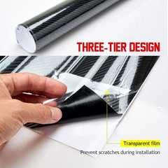 Carbon Fiber Pattern Waterproof Vinyl CAR Wrap Sheet Roll Film Sticker 60″x12″