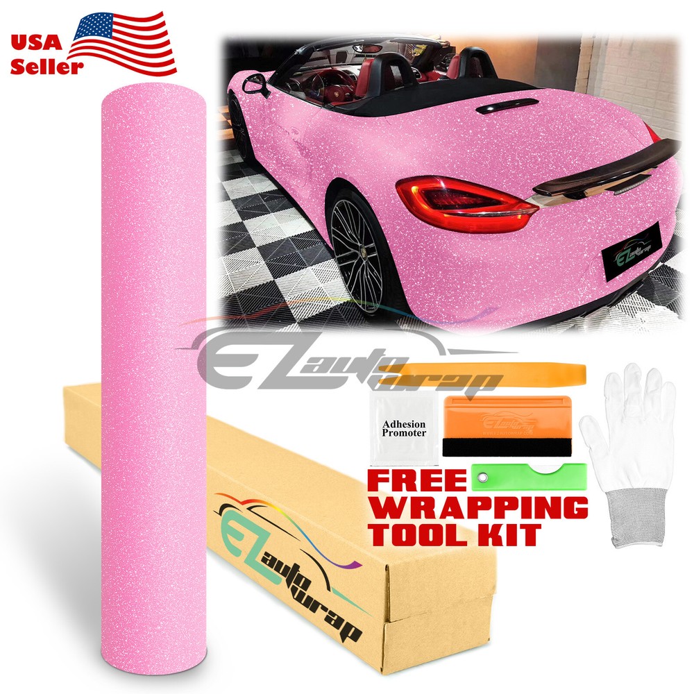 Matte Glitter Pink Frosted Sparkle Sticker Decal Sheet Car Vinyl Wrap Film DIY