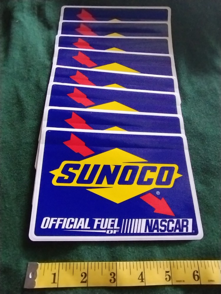 8 Sunoco Stickers NASCAR Racing LARGE 6.5″ INCH FUEL gas STICKY BACK gift CAR