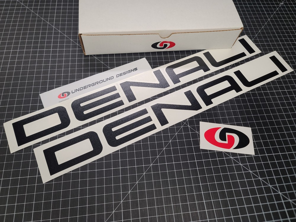 DENALI Decals (2pk) Rocker Panel Bedside Fender Stickers Fits GMC Sierra Yukon