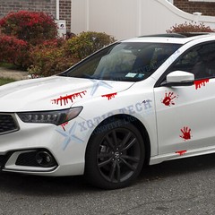 Bloody HandPrint Vinyl Decals Dead Stickers Zombie Walking Funny Halloween Hands