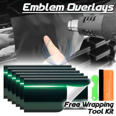 PET Super Metallic Vinyl Wrap For GMC Bowtie Emblem Overlay Sheet Decal