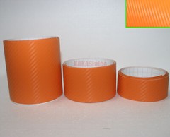 3D Orange / Sheet Car PVC Grain Carbon Fiber Vinyl Tape Wrap Sticker Decors Trim