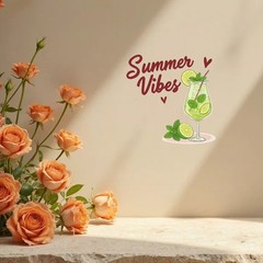 Summer Drinks Stickers Vinyl Customizable Self-adhesive for Car windows Laptop